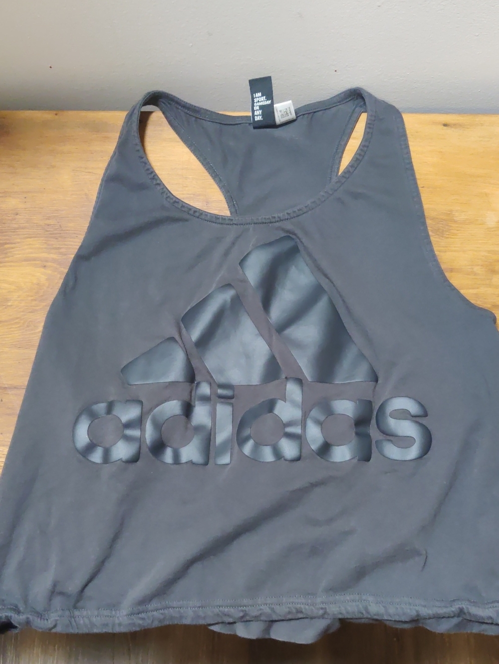 adidas Black Cutout Logo Racerback Tank